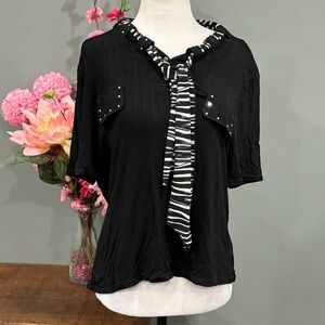 Shin Long Short Sleeve with Neck Tie Up